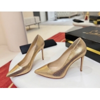 Duplicate Christian Louboutin Kate Pumps 10cm in Lizard Embossed Leather 0225103 Gold 2026