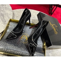 Grade Quality Christian Louboutin Duvette Strass Pumps 10cm in Suede and Patent Leather 0225108 Black 2026