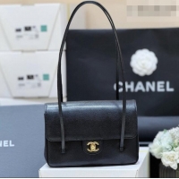New Design Chanel Small Flap Bag in Grained Shiny Calfskin AS6130 Black Spring-Summer 2026 Top Quality