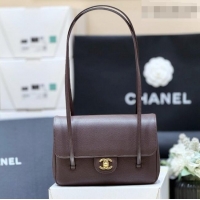 Buy Cheap Chanel Small Flap Bag in Grained Shiny Calfskin AS6130 Red Brown Spring-Summer 2026 Top Quality