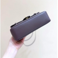 Buy Cheap Chanel Small Flap Bag in Grained Shiny Calfskin AS6130 Red Brown Spring-Summer 2026 Top Quality