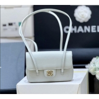 Classic Chanel Grained Shiny Calfskin Clutch with Leather Strap AP5068 Light Blue 2026 Top Quality