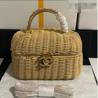 Market Sells Chanel Vanity Case Bag in Braided Rattan AS5993 Gold-Tone 2026
