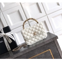 Grade Quality Chanel Tweed Clutch with Chain and Pearls Handle AP4976 White 2026