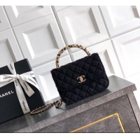 Buy Discount Chanel Tweed Clutch with Chain and Pearls Handle AP4976 Black 2026