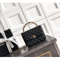 Buy Discount Chanel Tweed Clutch with Chain and Pearls Handle AP4976 Black 2026