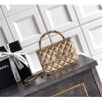 Best Price Chanel Lambskin Leather Clutch with Chain and Pearls Handle AP4976 Gold 2026