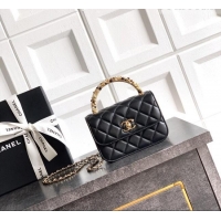 Modern Classic Chanel Lambskin Leather Clutch with Chain and Pearls Handle AP4975 Black 2026