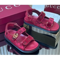 Purchase Gucci Strass and Velvet Flat Sandals with Strap Red GG030501 2026