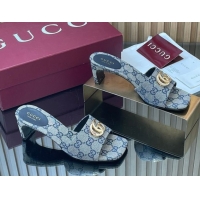 Best Product Gucci GG Canvas Heel Slides Sandal 5.5cm GG030503 Grey 2026