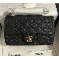 Top Grade Chanel Classic Small Flap Handbag in Woven Fiber A01113 Black 2026