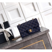 Good Product Chanel Classic Mini Flap Handbag in Quilted Denim A69900 Dark Blue & Orange 2026