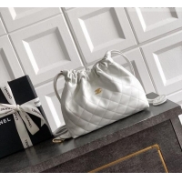 Buy Fashionable Chanel Lambskin Leather Clutch with Leather Strap AP5227 White 2026