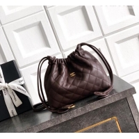 Traditional Specials Chanel Lambskin Leather Clutch with Leather Strap AP5227 Coffee 2026