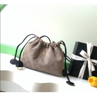 Top Quality Chanel Suede Clutch with Leather Strap AP5227 Grey 2026