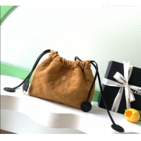 Inexpensive Chanel Suede Clutch with Leather Strap AP5227 Brown 2026