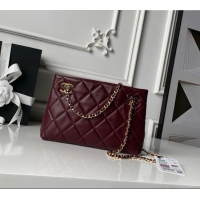 Best Price Chanel Lambskin Leather Small Shopping Bag AS6248 Dark Burgundy 2026