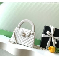 Reasonable Price Chanel Shiny Lambskin Leather Mini Shopping Bag AS4416 White 2026