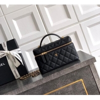 Top Grade Chanel Classic Vanity with Chain in Quilted Grained Calfskin CH041704 Black 2026