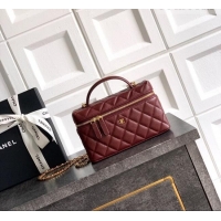 Inexpensive Chanel Classic Vanity with Chain in Quilted Grained Calfskin CH041704 Burgundy 2026