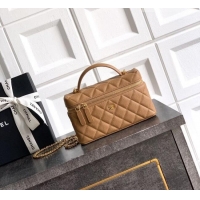 Well Crafted Chanel Classic Vanity with Chain in Quilted Grained Calfskin CH041704 Khaki 2026