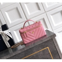 Trendy Design Chanel Vanity with Chain in Chevron Grained Calfskin AP5212 Sakura Pink 2026