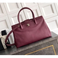 Luxury Cheap Chanel Grained Calfskin Large Shopping Bag AS6056 Burgundy 2026