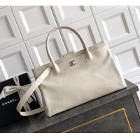 Luxury Cheap Chanel Grained Calfskin Large Shopping Bag AS6056 White 2026