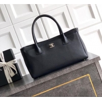 Low Cost Chanel Grained Calfskin Shopping Bag AS6055 Black/Silver 2026