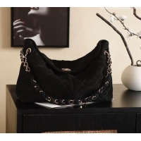Fashion Discount Chanel Grained Nubuck Leather Hobo Bag CH041705 Black 2026