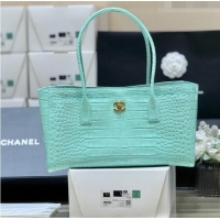 Buy Discount Chanel Small Shopping Bag in Crocodile Embossed Calfskin AS6243 Green 2026 Top Quality (Pre-order)