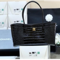 Best Product Chanel Small Shopping Bag in Crocodile Embossed Calfskin AS6243 Black 2026 Top Quality (Pre-order)