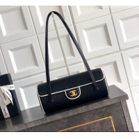 Most Popular Chanel Grained Calfskin Large Bowling Bag AS6181 White/Black 2026