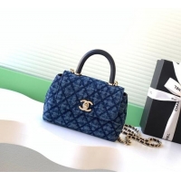 Super Quality Chanel Washed Denim Clutch with Chain and Handle AP4244 Blue 2026