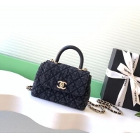 Famous Brand Chanel Washed Denim Clutch with Chain and Handle AP4244 Black 2026