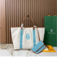 Buy Discount Goyard Anjou St Louis Pertuis Tote Bag GM 2159 Light Blue