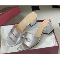 Perfect Gucci calfskin leather heel slides sandal 5 125px with horsebit silver