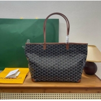 Fashion Goyard Artois Original Zipper Bag GM 00319 Black And Tan