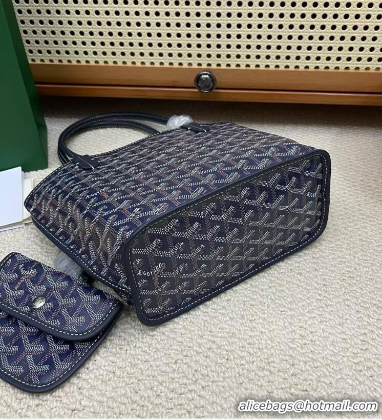 Classic Goyard Original Anjou Reversible Bag Mini 2399 Navy Blue