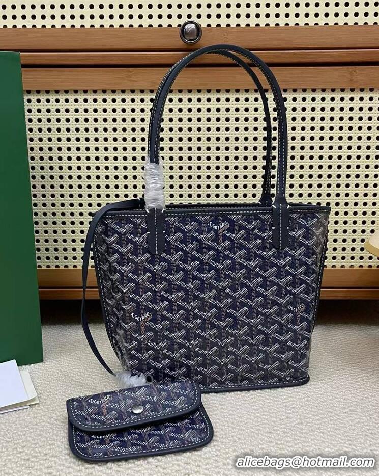 Classic Goyard Original Anjou Reversible Bag Mini 2399 Navy Blue