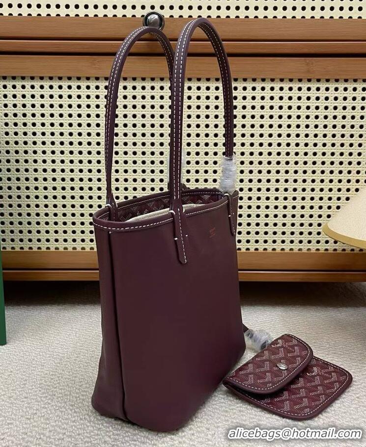 Top Grade Goyard Original Anjou Reversible Bag Mini 2399 Burgundy