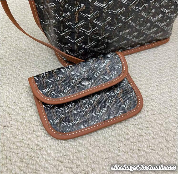 Classic Goyard Original Anjou Reversible Bag Mini 2399 Black And Tan