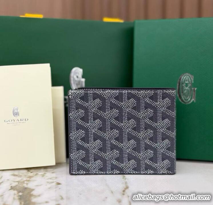 Low Cost Goyard 8 Card Slots Billfold Wallet 020085a Dark Grey