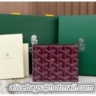 Inexpensive Goyard 8 Card Slots Billfold Wallet 020085a Burgundy