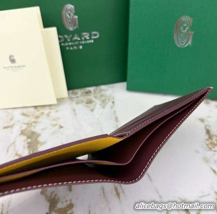 Inexpensive Goyard 8 Card Slots Billfold Wallet 020085a Burgundy