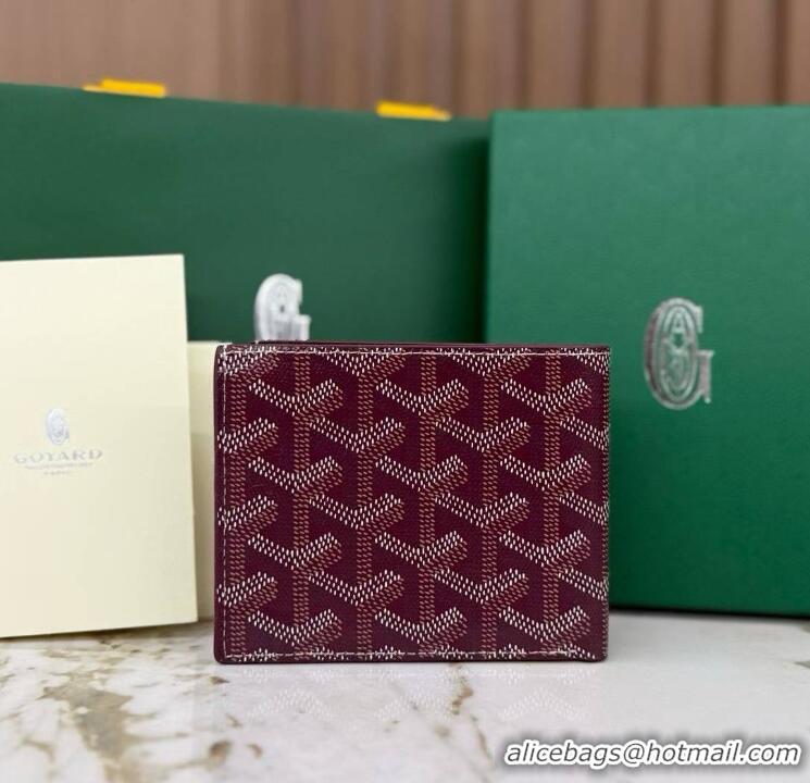 Inexpensive Goyard 8 Card Slots Billfold Wallet 020085a Burgundy