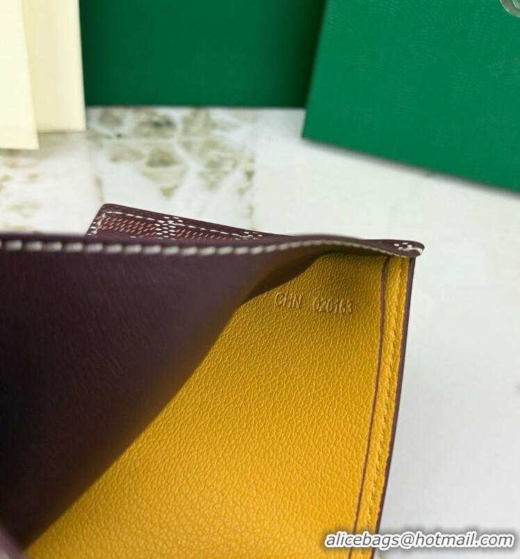 Inexpensive Goyard 8 Card Slots Billfold Wallet 020085a Burgundy