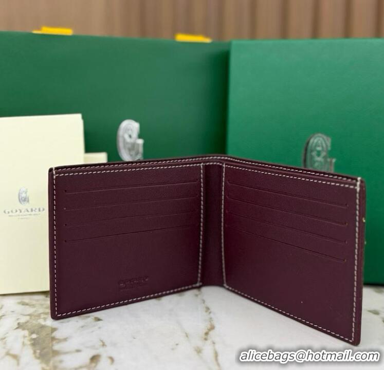 Inexpensive Goyard 8 Card Slots Billfold Wallet 020085a Burgundy