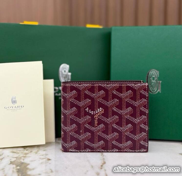 Inexpensive Goyard 8 Card Slots Billfold Wallet 020085a Burgundy