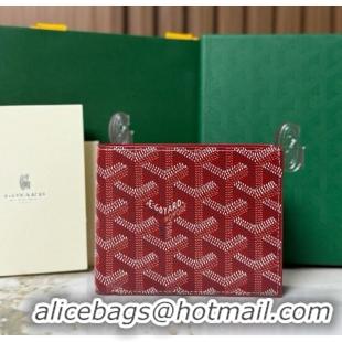 High Quality Goyard Short 8 Card Slots Billfold Wallet 020085a Red